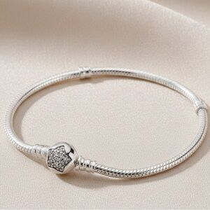 Pandora Silver Bracelet with Sparkling Accents